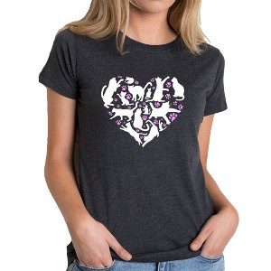 LA Pop Art Cat Heart - Women's Premium Blend Word Art T-Shirt - 1 of 4