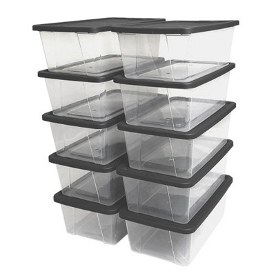 Homz Snaplock Stackable 6 Quart Clear Organizer Storage Container Bin ...