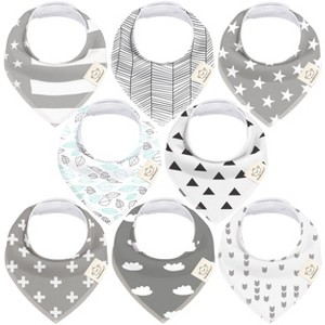 8pk Organic Baby Bandana Bibs, Baby Drool Bibs for Baby Boy, Girl, Baby Bibs for Infant, Newborn - 1 of 4