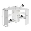 Costway Corner Computer Desk Triangle Writing Workstation W/ Storage ...