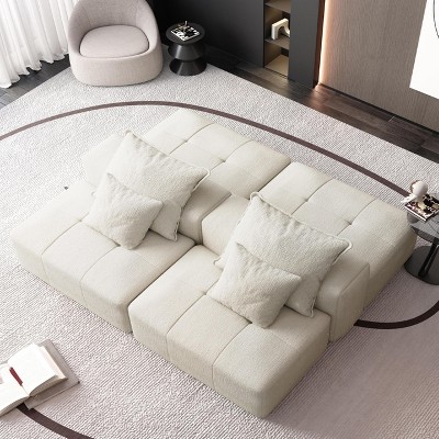 KWPZQEB Oversized Modular Sectional Sofa, Chenille Cloud Couch with Ottoman, Modern Tufted Sofa for Living Room, Spacious Space, No Assembly Required