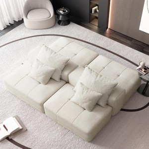 KWPZQEB Oversized Modular Sectional Sofa, Chenille Cloud Couch with Ottoman, Modern Tufted Sofa for Living Room, Spacious Space, No Assembly Required - 1 of 4