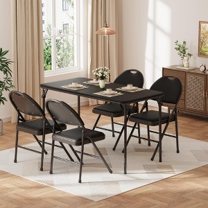 20.07"x47.24" Rectangle Folding Table, Card Table with Anti-Slip Feet Caps, Scratch & Stain Resistant, Collapsible Legs Portable - 1 of 4