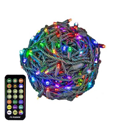 Novelty Lights 100 RGB + Warm White LED Color Changing Mini Light Green Wire