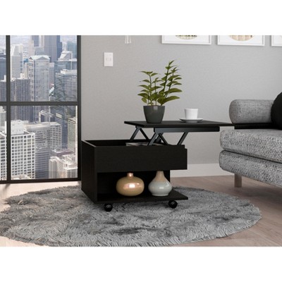 Vynxaria Lift Top Coffee Table - Stylish Storage Solution with Locking Wheels
