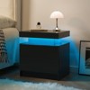 TiramisuBest LED Nightstands 2 Drawer Dresser Acrylic Board Bedside Table RGB Remote Control Bedroom Living Room End Furniture - 2 of 4