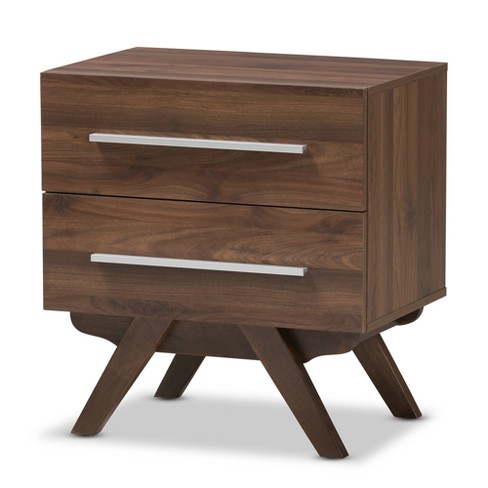target auburn baxton nightstand drawer walnut finished mid century studio brown wood modern