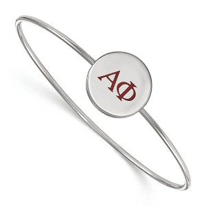 Black Bow Jewelry Sterling Silver Alpha Phi Greek Life Bangle Bracelet 7 Inch - 1 of 3