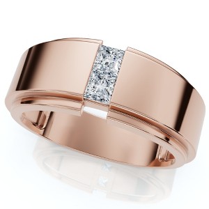 Pompeii3 1Ct Men's Princess Cut Diamond Tension Set Wedding Ring 14k Gold Lab Created - 1 of 2