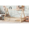 CAVINAS Twin Bed Frames, Tent-Shaped Twin Floor Bed with Guardrails, Slatted Platform Bed for Bedroom, Living Room - 4 of 4