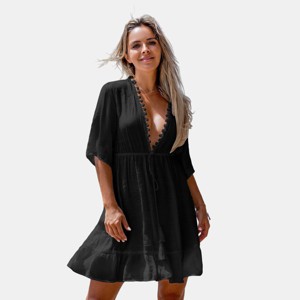 Women's Pom-Pom Tassel Tie Cover-Up Dress - Cupshe - 1 of 4