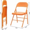 Folding Chairs Set, 350 lb Capacity, Metal Portable Seating for Dining Room, Office, Events, 6 pack/8 pack - 2 of 4