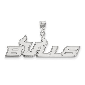 Black Bow Jewelry 10k White Gold South Florida Bulls NCAA Large Pendant - 1 of 3