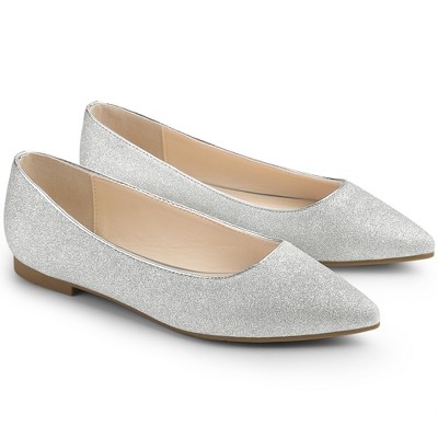 Allegra K Women's Glitter Pointed Toe Slip On Ballet Flats Shoes : Target