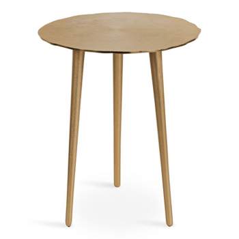 Kate and Laurel Sancia Round Metal Side Table, 15x15x20, Gold