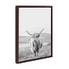 Sylvie Highland Cow Landscape BW Framed Canvas by Creative Bunch - Kate & Laurel All Things Decor - image 2 of 4