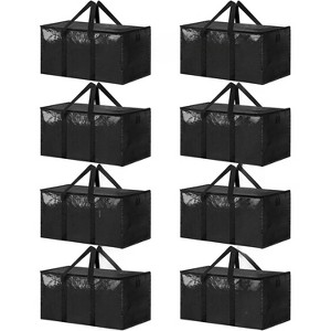 8 Pack Extra Large Heavy Duty Moving Bags, Clear Storage Bins Lids, Reinforced Handles & Heavy-Duty Zippers Moving - 1 of 4