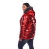 Plus Size Metallic Puffer Coat with Hoodie - White Mark - 3 of 4