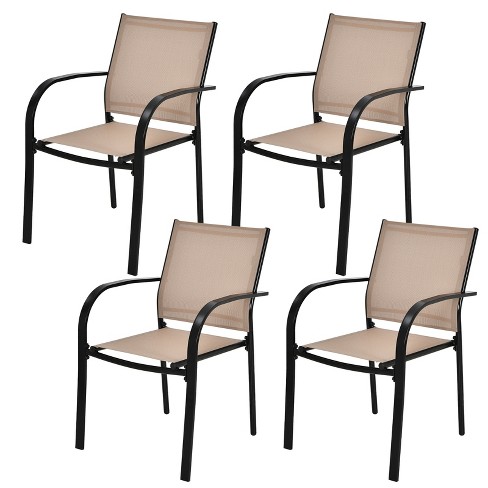 Steel sling outdoor discount patio dining chair