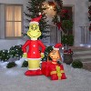 Gemmy Christmas Airblown Inflatable Grinch w/Max out of Present, 5.5 ft Tall - 2 of 4