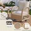 Chic Crate - 3-Piece Modern Rattan Chat Set - Weather-Resistant Swivel Chairs & Square Table for Garden/Balcony/Poolside (Natural Taupe) - 4 of 4