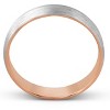 Pompeii3 Brushed Rose Gold Two Tone Mens 5MM Dome Wedding Band Plain Polished Ring 10k - 2 of 3