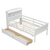 KIGFTSOD Wood Twin Size Platform Bed with Built-in LED Light, Multi-functional Headboard, Guardrail and 2 Drawers - 4 of 4
