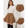 INSPIRE CHIC Women's Basic Faux Suede Flared Casual Mini Skater Skirt - 2 of 4