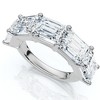 Pompeii3 5.10Ct Emerald Cut Diamond 5 Stone Wedding Anniversary Ring 14k Gold Lab Created - 2 of 4