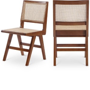 Meridian Furniture,Preston Walnut Wood Dining Side Chair, Set of 2 - 1 of 4