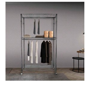 black- Heavy Duty Rolling Garment Rack,Wardrobe Closet,Portable Clothing Rack For Hanging Clothes, Free Standing Closet Organizers And Storage System - 1 of 4