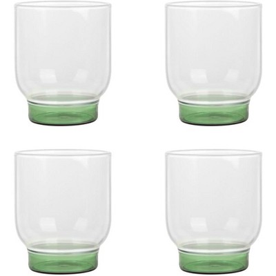 4 Pcs Creative Glass Cups Vintage Drinking Glasses Ribbed