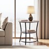 FurnitureR 2-Tier Round Side Table, 21.65" Accent Sofa End Table for Living Room or Bedroom, Metal Frame & MDF Wooden Top, Easy Assembly, 1PC, Brown - 4 of 4