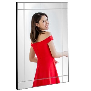 Best Choice Products 36x24in Rectangular Bedroom Bathroom Entryway Decorative Frameless Wall Mirror - 1 of 4