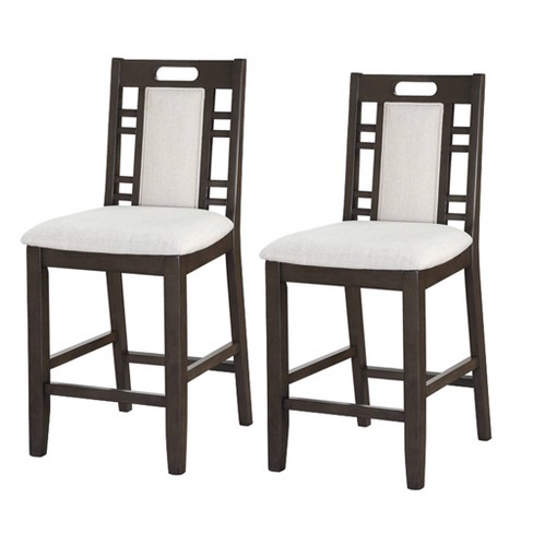 Set Of 2 Wooden Armless High Chair Brown White Benzara Target