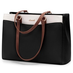 Laptop Tote Bag for Women, Work Bags Teacher Tote Bag, Waterproof Leather Computer Bag - 1 of 4