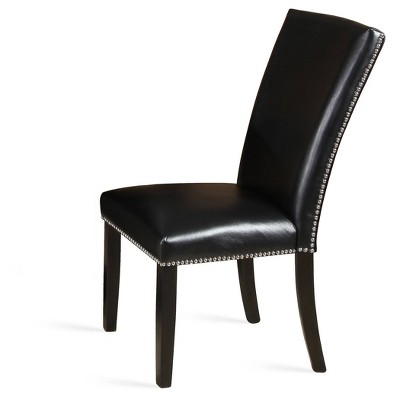 18" Set of 2 Finley Side Chairs Black - Steve Silver Co.: Upholstered, Nailhead Trim, Hardwood Frame