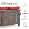 POCASSY Outdoor Patio Furniture Set with Swivel Chairs, All Weather Brown Wicker Outdoor Sofa Set with Metal Coffee Table and Comfort Thick Cushion - 3 of 4