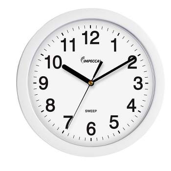 Impecca 10" Quiet Movement Wall Clock - WHITE