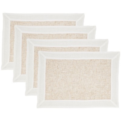 Natural Two Tone Linen Blend Table Placemats Set of 4