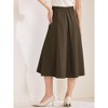 INSPIRE CHIC Women's High Waist Office Work Midi Flared Pleated A-Line Skirts - 4 of 4