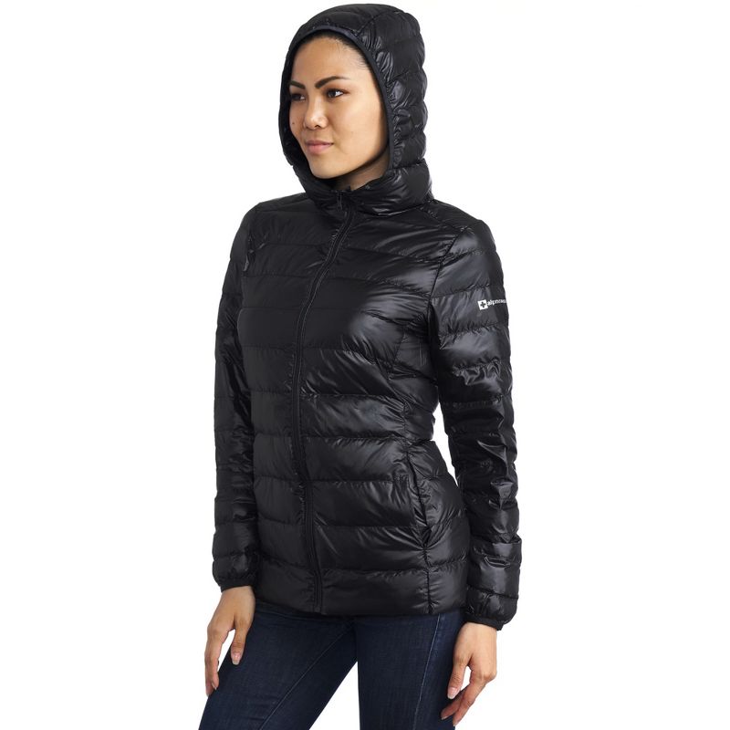 Alpine Swiss Eva Womens Down Alternative Puffer Jacket Hooded Light Packable Coat, 5 of 7