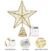 MOVSSOU Christmas Tree Topper Gold Star Lighted Hollow Battery Operated - 4 of 4