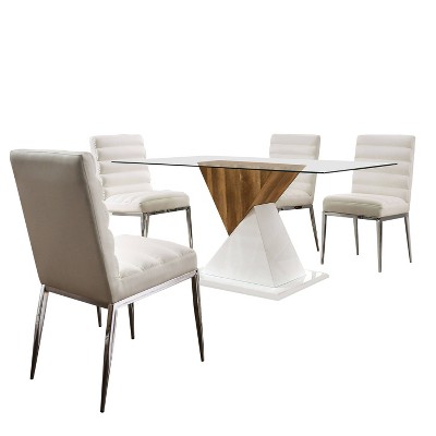 5pc Eppie Dining Set White - miBasics