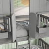 VYNXARIA Twin Sized Gray House - Style Bunk Bed Complete with Roof Window, Frame, Door, Safety Rail and Ladder - 4 of 4