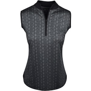Snake Eyes Golf Ladies 1/4 Zip Sleeveless Mock Polo - 1 of 3