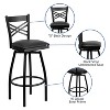 Emma and Oliver Black "X" Back Swivel Metal Restaurant Dining Barstool - image 3 of 4