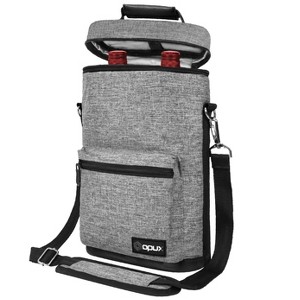 OPUX Wine Bag 2 Bottle Tote Carrier, Leakproof Portable Padded Insulated Cooler Case Travel Picnic Gifts Christmas - 1 of 4