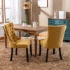 CAVINAS Modern High Back Tufted Solid Wood Dining Chair, Velvet Upholstered Seating for Dining with Nailhead Trim (set of 2) - 2 of 4