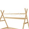 TopComfy Beds Twin Size House Bed Fence Roof Bed Frame for Kids Low Floor House Design with Safety Fence for Bedroom, Beige, 80.91"*15.55"*6.5" - 3 of 4